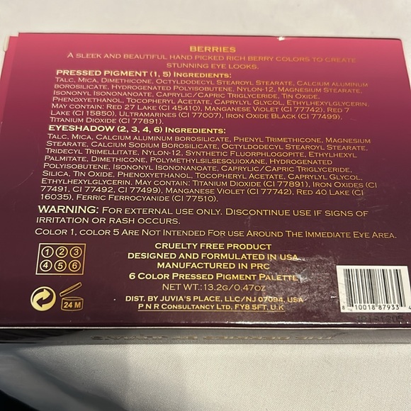 Juvia’s Place The Berries Palette Eyeshadow Set New & Sealed NWT - Picture 2 of 8